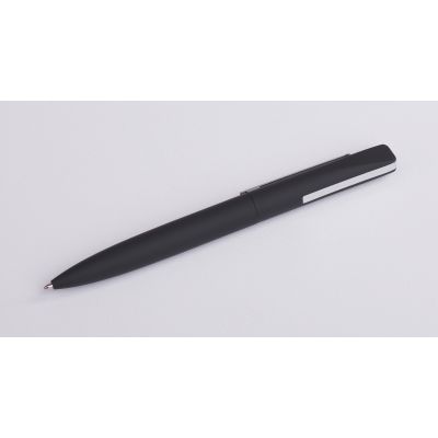Ручка шариковая Mercury, покрытие soft touch, черный-3