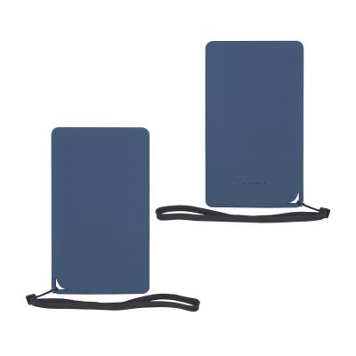 Зарядное устройство Камень с покрытием soft grip, 4000 mAh в подарочной коробке, темно-синий-2