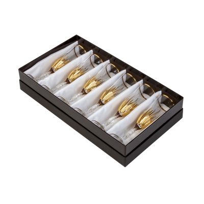 Набор для шампанского, 6 фужеров, золотистый-1