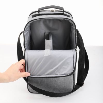 Набор для пикника Эквадор на 4 персоны с холодильным отделением, серый с черным-3