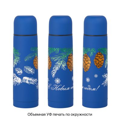 Термос Крит 500 мл, покрытие soft touch, синий-2