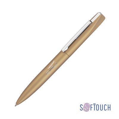 Ручка шариковая Mercury, покрытие soft touch, золотистый-0