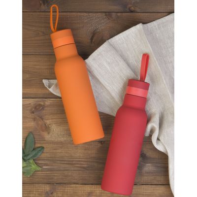 Бутылка для воды Фитнес 700 мл, покрытие soft touch, красный-1