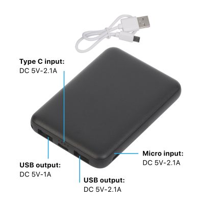 Зарядное устройство Compact, 5000 mAh, черный-2