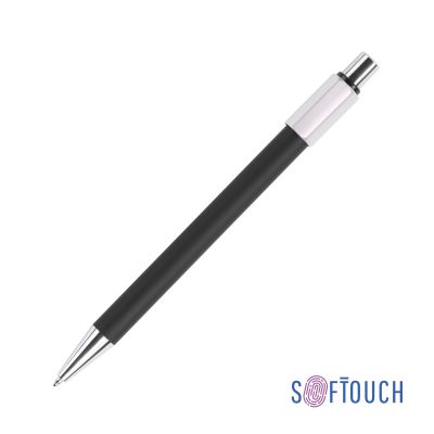 Ручка шариковая Spin с 6ти-гранным спиннером, покрытие soft touch, черный-0