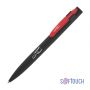 Ручка шариковая Lip, черный/оранжевый, покрытие soft touch, черный с красным
