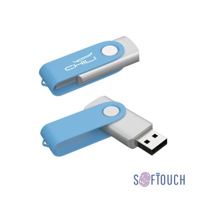 Флеш-карта Vostok, объем памяти 16Gb, покрытие soft touch, голубой-0