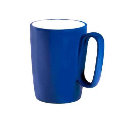Кружка керамическая Calypso 250 мл, покрытие soft touch, темно-синий с белым-0