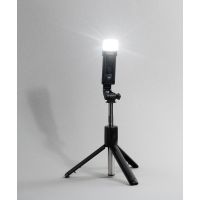 Селфи-палка-штатив Periscope с лампой и пультом дистанционного управления, черный
