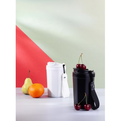 Термостакан Eclipse 400 мл, покрытие пудра, серый, белый-8