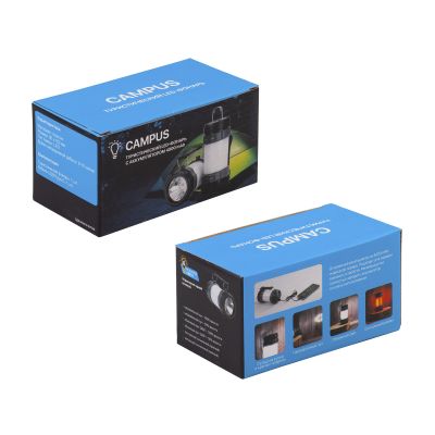 Туристический led-фонарь Campus с аккумулятором 4000 mAh, черный с серым-7