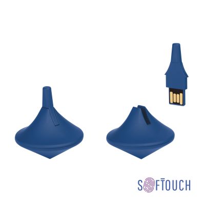 Флеш-карта-антистресс Volchok, объем памяти 16GB, темно-синий, покрытие soft touch, темно-синий-0