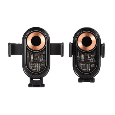 Автомобильное беспроводное (15W) зарядное устройство Guide с прозрачным корпусом, черный с серебристым-1