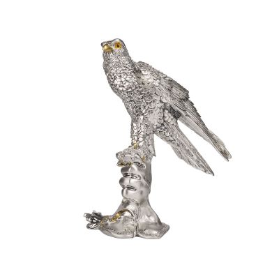Скульптура Сокол на перчатке, серебристый-1