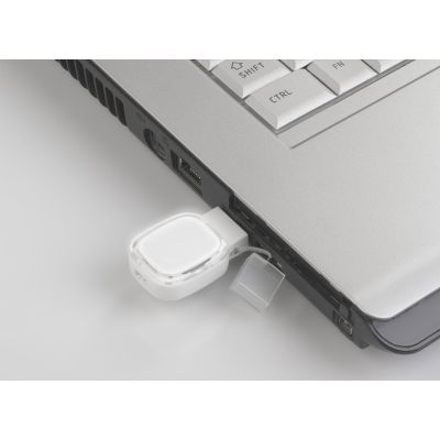 Флеш-карта 16 Гб с подсветкой логотипа, белый-1