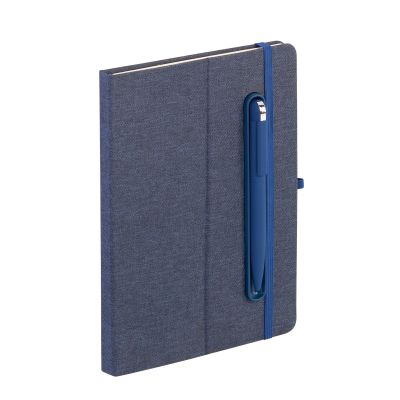 Блокнот Magnet с ручкой Jupiter на магните, с подставкой под смартфон, темно-синий-0