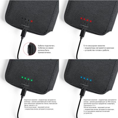 Дорожный органайзер с УФ-стерилизатором, черный-3