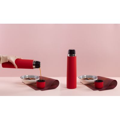 Термос Родос, покрытие soft touch, 1 л., красный-1