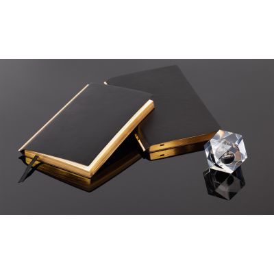 Ежедневник недатированный Аскона, А5, черный с золотом-4