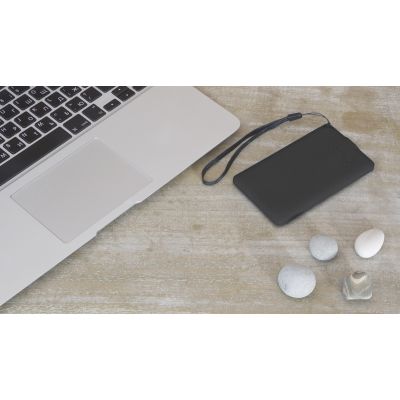 Зарядное устройство Камень с покрытием soft grip, 4000 mAh в подарочной коробке, черный #, черный-1