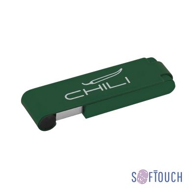 Флеш-карта Case 8GB, покрытие soft touch, темно-зеленый-0