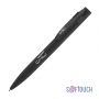 Ручка шариковая Lip, черный/оранжевый, покрытие soft touch, черный