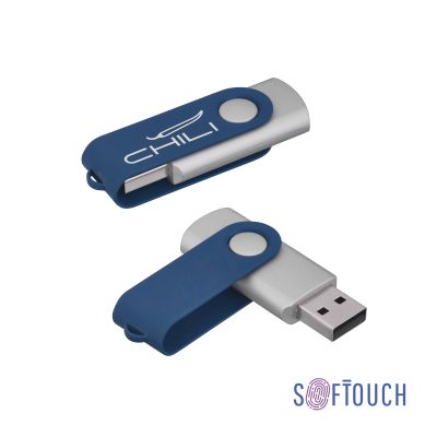Флеш-карта Vostok, объем памяти 16Gb, покрытие soft touch, темно-синий-0