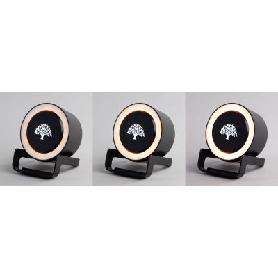 Bluetooth колонка-подставка Smart Loud с беспроводным (10W) зарядным устройством, лампой и подсветкой логотипа, черный-2