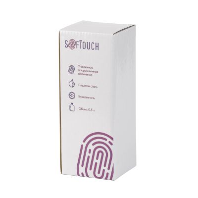 Бутылка для воды Финиш, покрытие soft touch 500 мл, черный-3