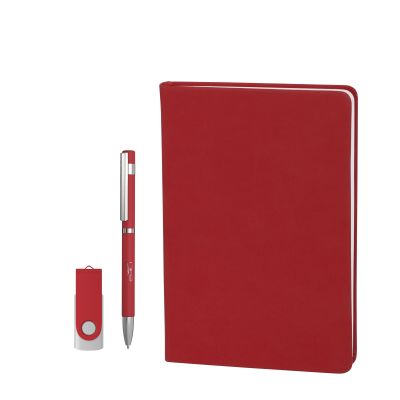 Подарочный набор Бари, покрытие soft touch, красный-1