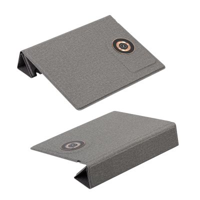 Настольная складная подставка Cool Mat с беспроводным (15W) ЗУ, сенсорной подсветкой логотипа, функцией MagSafe и ковриком для мыши, серый-5