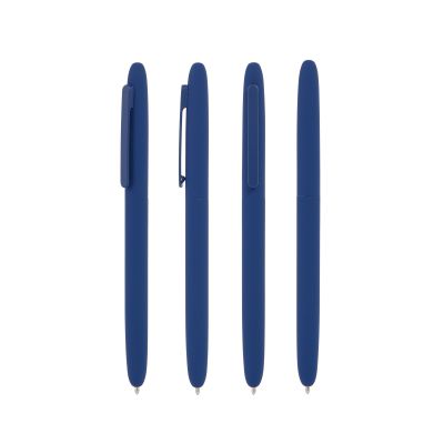 Ручка шариковая Vega, покрытие soft touch, темно-синий-5