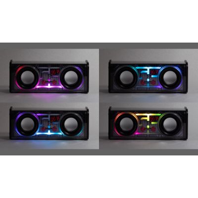 Bluetooth колонка Buzz Light 10Вт (2х5Вт) с разноцветной подсветкой-эквалайзером и прозрачным корпусом, черный-6