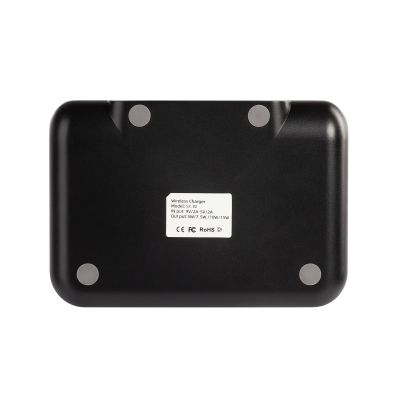 Настольные часы Smart Time с беспроводным (15W) зарядным устройством, будильником и термометром, со съёмным дисплеем, черный-5