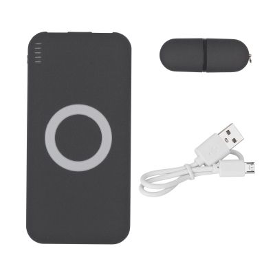 Набор Камень на 2 предмета, 8000 mAh /16Gb, с покрытием soft grip, черный-1
