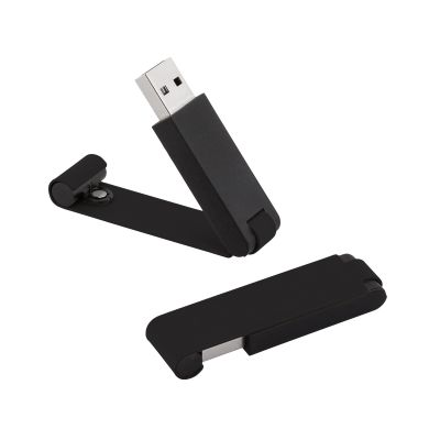 Флеш-карта Case 8GB, покрытие soft touch, черный с золотом-1