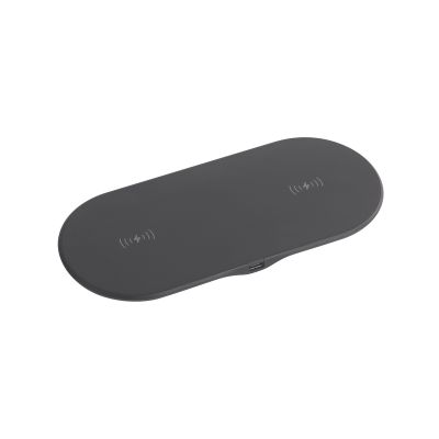 Настольное беспроводное (15W) зарядное устройство Double Deck для 2х гаджетов, черный-0