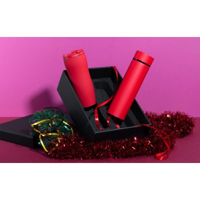 Набор подарочный Дуэт, покрытие soft touch, красный-1