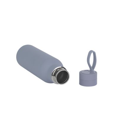 Бутылка для воды Фитнес 700 мл, покрытие soft touch, серый-3