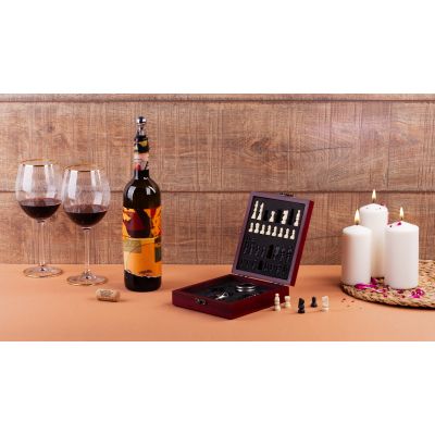 Набор винный Купаж с шахматами, бордо-1