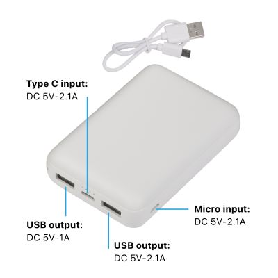 Зарядное устройство Compact+, 10000 mAh, белый-2