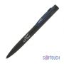 Ручка шариковая Lip, черный/оранжевый, покрытие soft touch, черный с синим