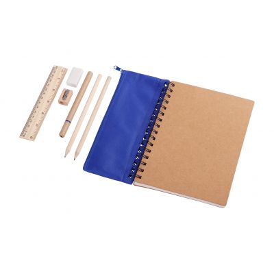 Блокнот Full kit с пеналом и канцелярскими принадлежностями, синий-2