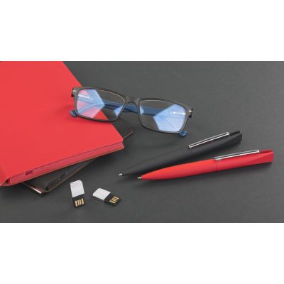 Ручка шариковая Callisto с флеш-картой 32Gb, покрытие soft touch, красный-1