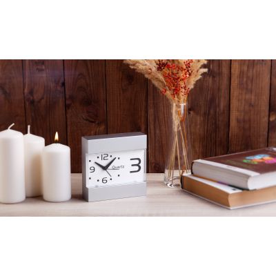 Часы настольные, серебристый-1