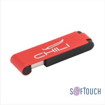 Флеш-карта Case 8GB, покрытие soft touch, красный с черным-0