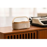 Bluetooth стерео-колонка Smart Band 10Вт (2х5Вт) с беспроводным (15W) ЗУ, лампой, часами, FM радио, бежевый