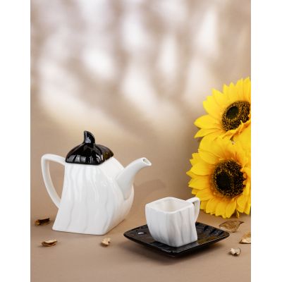 Набор чайный на 4 персоны Соната, белый/черный-4