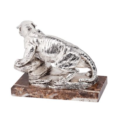 Скульптура Тигр, серебристый-3
