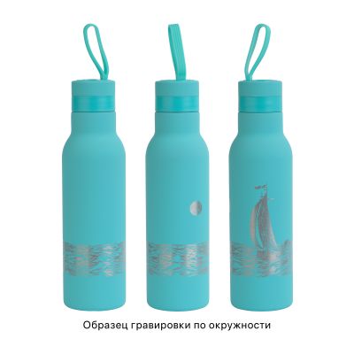 Бутылка для воды Фитнес 700 мл, покрытие soft touch, бирюзовый-4